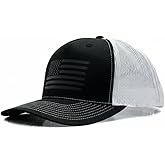 American Flag Trucker Hat Baseball Cap for Men Women，Adjustale 3D Embossed USA Baseball Big Head Cap