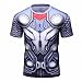 Red Plume Men's Superhero Shirt Sports Fitness T-Shirt Party/Role Play Short Sleeve Blue