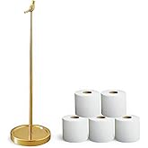 Toilet Paper Holder Stand for 4 Paper Rolls, Bird Style Freestanding TP Holder, Roll Holder Storage - Gold