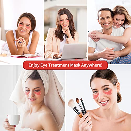 BREYLEE Red Pomegranate Eye Mask– 30 Pairs - Puffy Eyes and Dark Circles Treatments – Look Younger and Reduce Wrinkles and Fine Lines Undereye, Improve and Firm eye Skin - Pure Natural Material Extraction