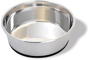 Van Ness Pets Large Stainless Steel Dog Bowl, 96 OZ, Natural