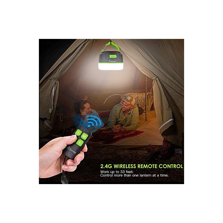 Siivton Camping Lights, Rechargeable Camping Lantern with Remote