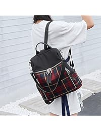 Mochila Monedero para mujer Moda convertible Lady Travel Bag Hombro Daypack (Plaid)