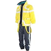 LAXWMLM Adult Mens Anime Game Cosplay Costumes Yellow Jacket Outwears Pants T-Shirt Outfit Set for Halloween Party