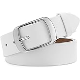 WHIPPY Women Leather Belts for Jeans Pants Fashion Dress Belt for Women with Solid Pin Buckle