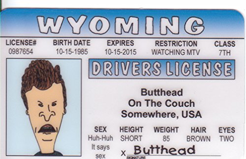 Butthead Fun Fake ID License