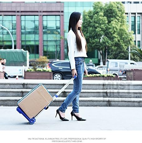 KitchenSet Lightweight Folding Luggage Cart-Hand Truck Portable 2 Wheel Trolley Shopping Travel Airport Garden Trolley