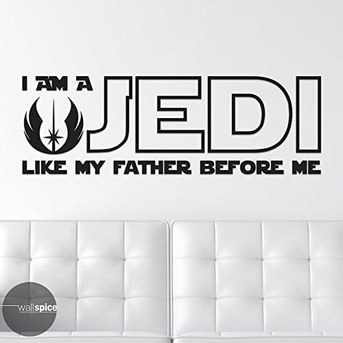I Am A Jedi Like My Father Before Me Star Wars Quote Vinyl Wall Decal Sticker