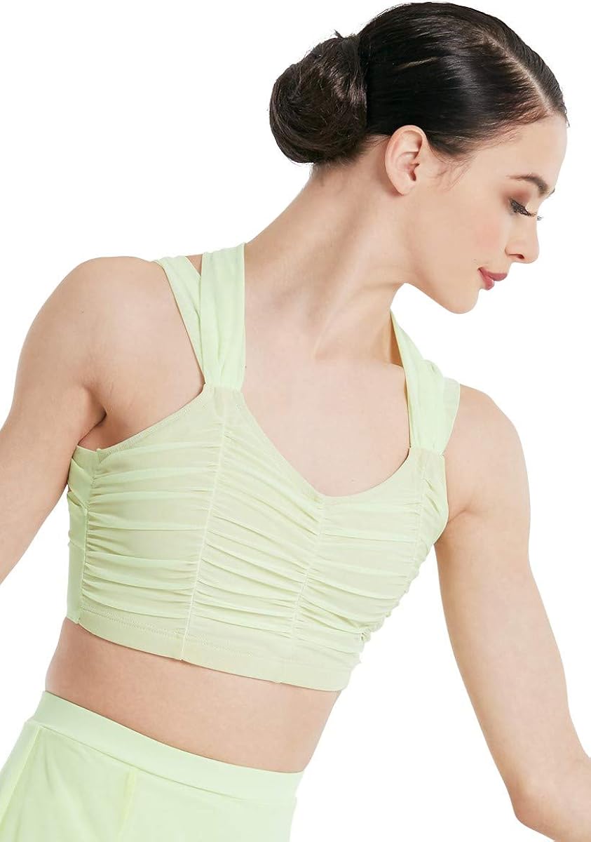 ruched mesh crop top