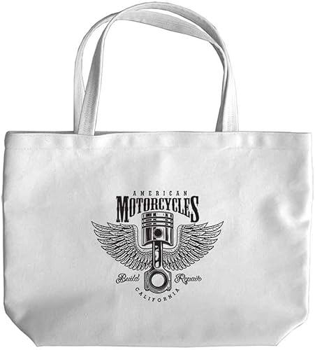 Amazon ノーブランド品 バイク 羽 ロゴ トートバッグ Sサイズ トートバッグ