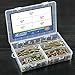 Glarks 250Pcs 5 Size #10 Coarse Thread Phillips Drywall Screws with Bugle Head for Drywall Sheetrock, Ceiling and Wood - Zinc Plated Carbon Steel