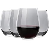 LUXU Wine Glasses Set of 4,20 oz Large Stemless Wine Glasses,Grey Juice Drinking Glasses,No Stem Glass Beverage Cups,All-Purpose Water Glasses for Ice Coffee,Tea,Red or White Wine