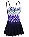 Hilor Women's Retro One Piece Swimsuit Halter Bathing Suit Bandeau Swimdress