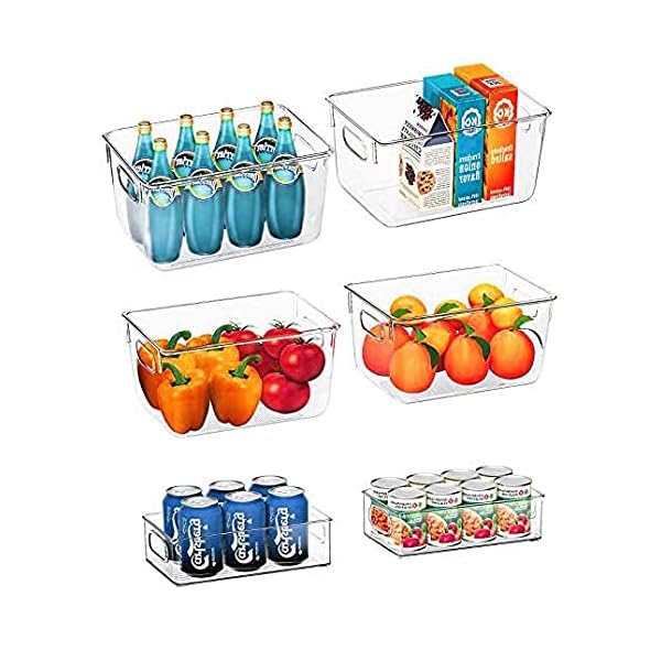 Queta-Premium-Transparent-Pantry-Organizer-Bins-Set-of-6-Containers-4-Large-and-2-Small-Organizing-Bins-Storage-Organizers-for-Kitchen-Pantry-Cabinets-Countertops-Cupboards--BPA-Free Queta Premium Transparent Pantry Organizer Bins - Set of 6 Containers (4 Large and 2 Small Organizing Bins) Storage…