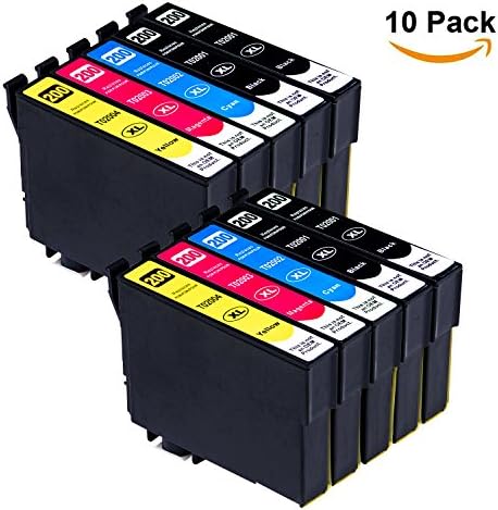 10 Pack YAZA Remanufactured Cartridge Replacement for 200XL 200 XL Ink Cartridge Compatible with XP-410 XP-310 WF-2540 WF-2530 WF-2520 WF-2010F WF-2010W WF-2510WF XP-400 XP-300 XP-200 Printer