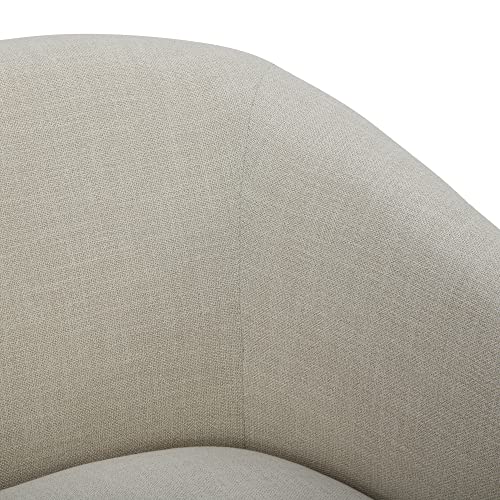CHITA Swivel Accent Chair, FSC Certified Upholstered Fabric Barrel Chair for Living Room, Fully Assembled, Linen