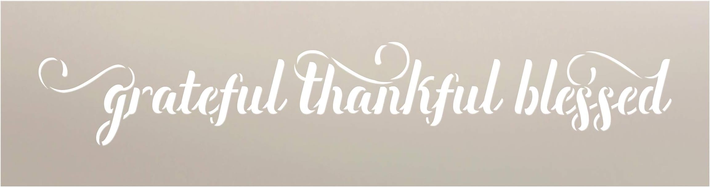 Grateful Thankful Blessed - Elegant Script - STCL1829 - by StudioR12 … (13" x 3")