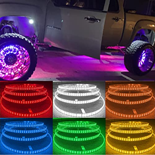 JXOFROAD 15.5 " RGBW Wheel Rim Light Auto Ring Lights,288 LEDs MultiColor and Super Bright Pure