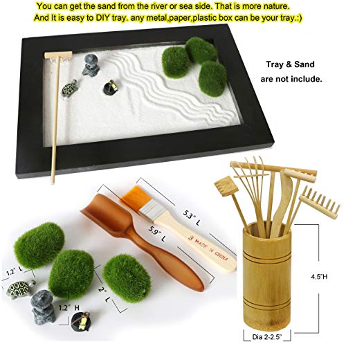 Mini Zen Garden Rake Tool Tabletop Meditation Rock Sand Garden Kits