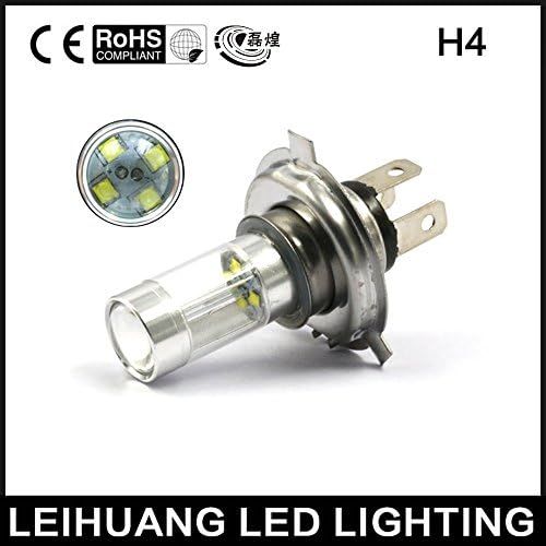H4 16-SMD 80W Projector Lens Ultra-White LED Light Bulbs (Pack of 2)