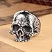 4ZOM 316L Stainless Steel Silver Mens Vintage Black Tattoo Punk Skull Biker Ring