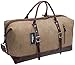 IBLUE Oversized Pu Leather Trim Travel Tote Duffel For Men,Weekend Shoulder Bag Weekender Overnight Carryon Handbag Durable Water-proof Bag,#B003(Pu Leather Navy Color)