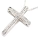 FC JORY White Gold Plated Rhinestone Cross Cubic Zirconia Crystal Pendant Chain Necklace Silver