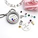 beffy Girls & Boys Gift from Mother,Mom,Mammy, 30mm Round Floating Living Memory Locket Necklace with Backplate Inscription, 12 Birthstone & Charm