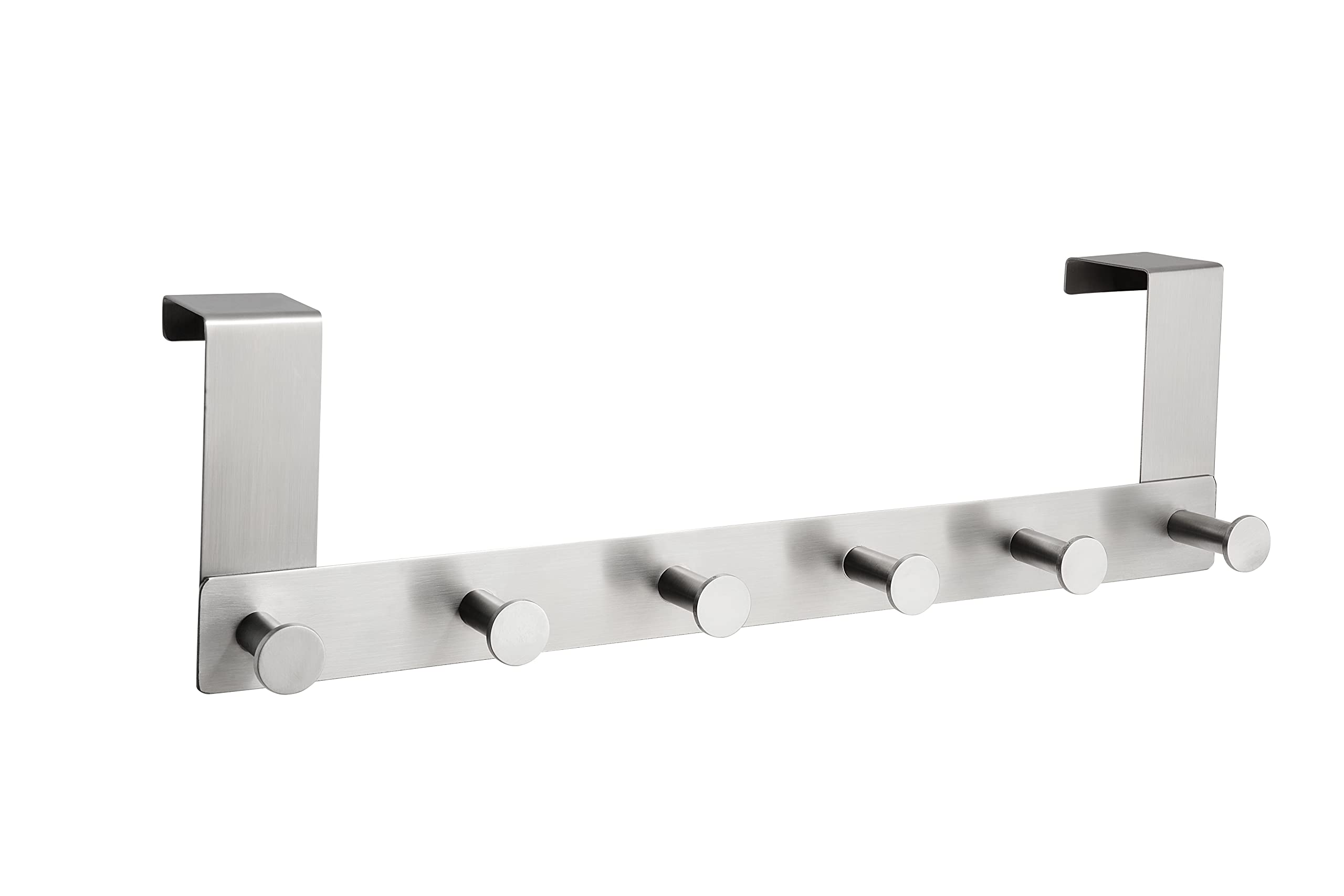 Alco-Albert 2864 Door Coat Rack Stainless Steel with 6 Hooks Wall Rail 1 Piece