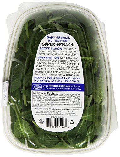 Organicgirl Super Spinach, 5 oz Clamshell - Thumbnail 3