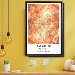Carvoeiro Map Poster, Portugal Map Art Poster, Map