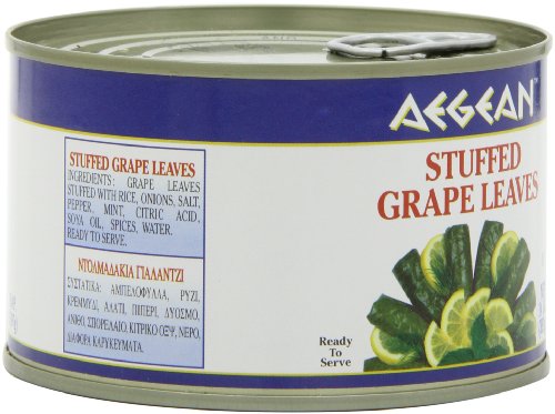 Aegean Stuffed Grape Leaves (Dolmadakia) , 14-Ounce Cans (Pack of 6)
