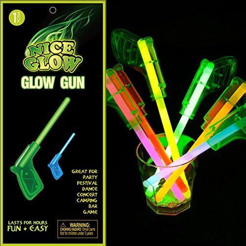 Glow Stick 5 pieces Light Up Toy Gun Glowing in the Dark for Parties Festival Holiday Christmas Adults and Kids Favorite