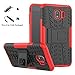 LiuShan Galaxy J4 2018 case, Shockproof Heavy Duty Combo Hybrid Rugged Dual Layer Grip Cover with Kickstand for Samsung Galaxy J4 2018 Smartphone (with 4in1 Packaged),Red