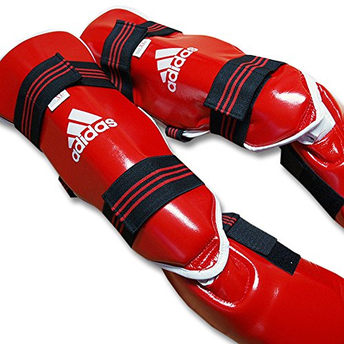 Adidas Taekwondo Red Shin Protector Guard Instep Leg Foot Kick Shoes S