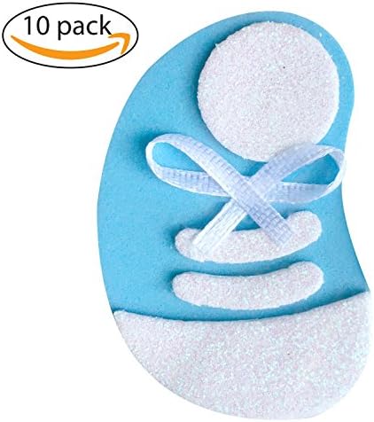 Cute Baby Shower Pin, Set 10 Pieces, Blue Tennis Shoes, Decorations, Handmade Baby Shower Pins for Guest to wear, Ornament to decore Your Party. Craft Ideas, use in Baby Gender Reveal Party.