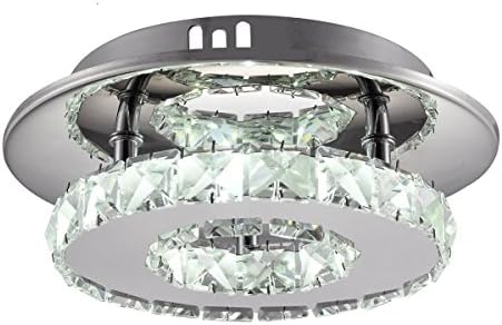Modern Crystal Chandelier Lighting TOPSHARP LED Ceiling Lamp Light Pendant Lamp Fixture for Bedroom, Bathroom, Study, Aisle, Hallway (White Light)