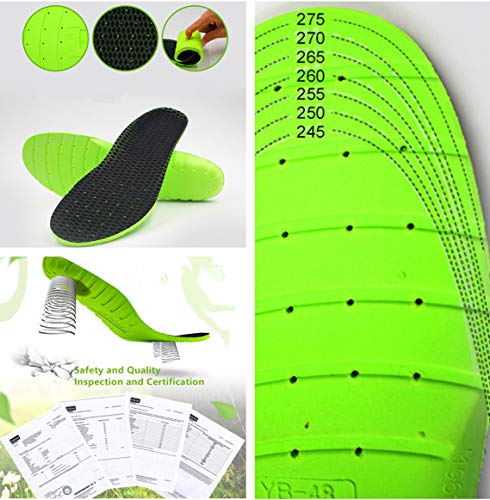 Anti-skidding Sports Comfort Insoles (1 Pair) - Special for Tennis,Badminton,Baseball,Running,Hiking - Relieving Plantar Fatigue,Daily Wear&Work Shoes,Free Cut (Green-EVA,US Women 4.5-8 & Men 3-5.5) - Thumbnail 6