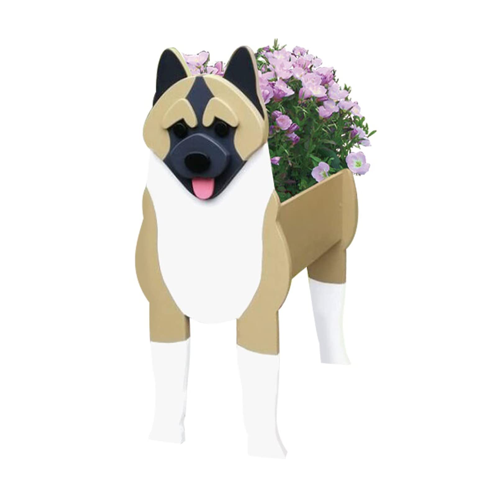LIBOOI Dog Planter, Animal Flower Planter Pot, Akita Gifts for Lovers Lovers, Handmade Storage Container Planters Garden Cactus Office Home Gifts, 27 x 17.5 cm, (UKBT-221123GW02-12-WQW)