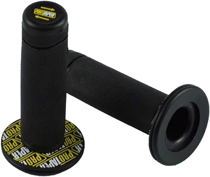 Ghost thorn Motorcycle Protaper Grips Motocross Grip Handle Bar DIRT PIT BIKE 7/8" HANDLEBAR RUBBER GEL Dual Density MX Grips (Color : Black-yellow)
