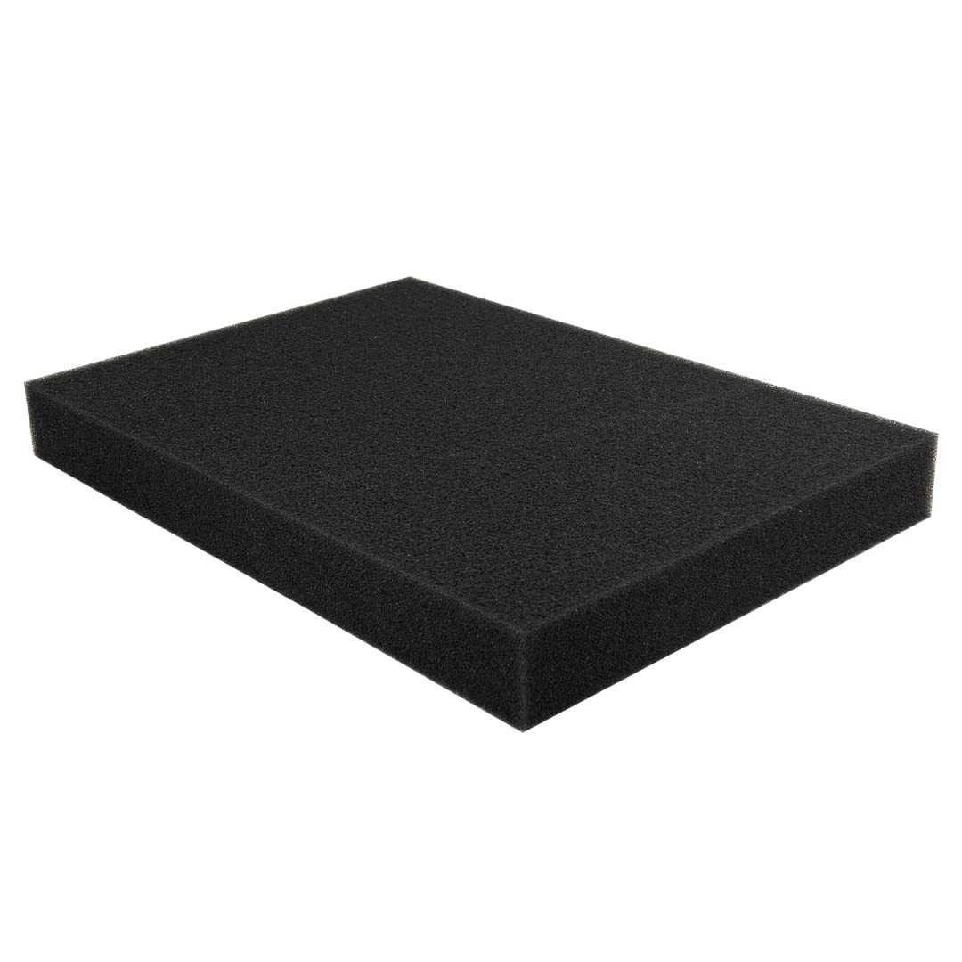 Aquarium Poret® Polyether Biochemical Filter Pond HMF Filtration Sponge Filter Foam Sheet Sponge Pad for Fish Shrimp Tank Pond Reef Canister Media 45x31x5cm (Black, PPI 30 medium)
