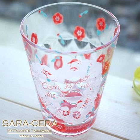 Amazon Co Jp Felice フェリーチェ グラス レッド 食器 ガラス コップ おすすめ ホーム キッチン