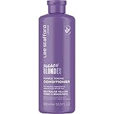 Lee Stafford Purple Toning Conditioner | Bleach Blonde Collection - Neutralize Brass & Yellow Tones, Great for Colored, Silver, & Grey Hair, 16.9 FlOz