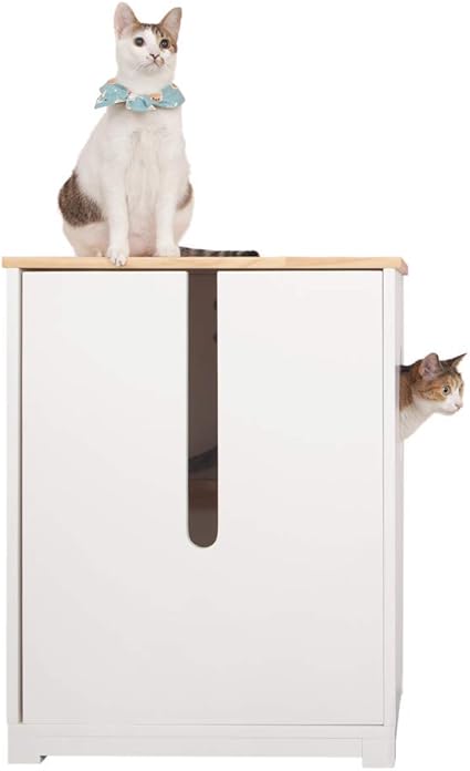 Amazon Myzoo Omega 猫トイレ収納ボックス トイレ付き 匂い軽減 猫砂飛散防止 収納キャビネット 木製 家具 Myzoo トイレ本体 通販