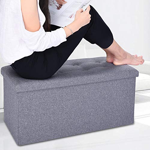 image for Iusun Home Accessories Iusun Household Storage Folding Stool Linen Ott