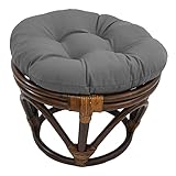 Blazing Needles Solid Twill Round Footstool Cushion, 18