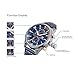 Minifocus Men's Quartz Watches Leather Straps Fashion Function Wristwatch Sapphire Blue