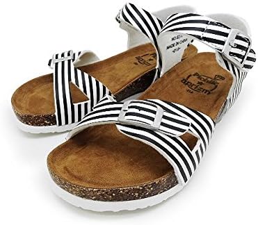 Amazon ジュニア サイズ Pichile キラピチ アプリズム コラボ アンクル ストラップ サンダル 6270 22 0 Black White Aprizm ピチレ 靴 シューズ 女の子 女子 小学生 中学生 オシャレ 雑誌 岡田 結実 モデル サンダル