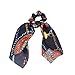 Hair Scarf Silk Scrunchies Ponytail - Unique Hair Ties Designs to match Different Outfits – Satin Silk Hair Bands for Women Teen Tween Hair Scarves Ties (6 pcs Chains Print)