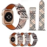 TCSHOW For Apple Watch Band Series 3 42mm,42mm Tartan Plaid Style Replacement Strap Wrist Band with Silver Metal Adapter for Apple Watch Series 3 2 1